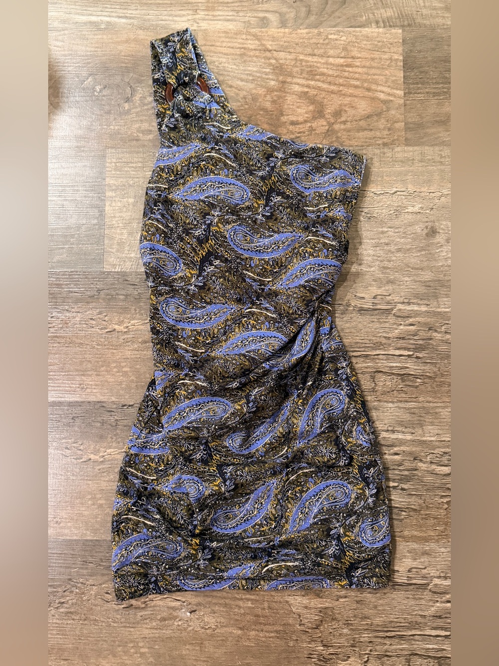 Cher One Shoulder Paisley Bodycon Dress